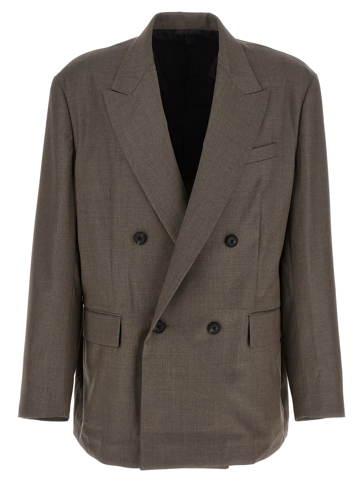 SSSTEIN Gray Wool Blazer - Elegant Double-Breasted Design