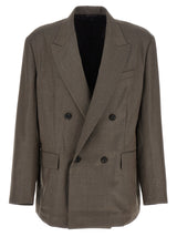 SSSTEIN Gray Wool Blazer - Elegant Double-Breasted Design