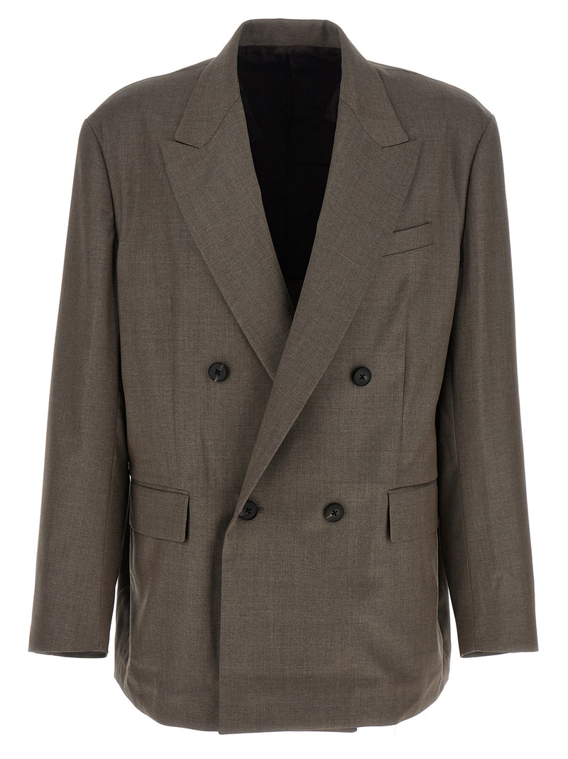 SSSTEIN Gray Wool Blazer - Double-Breasted Elegance