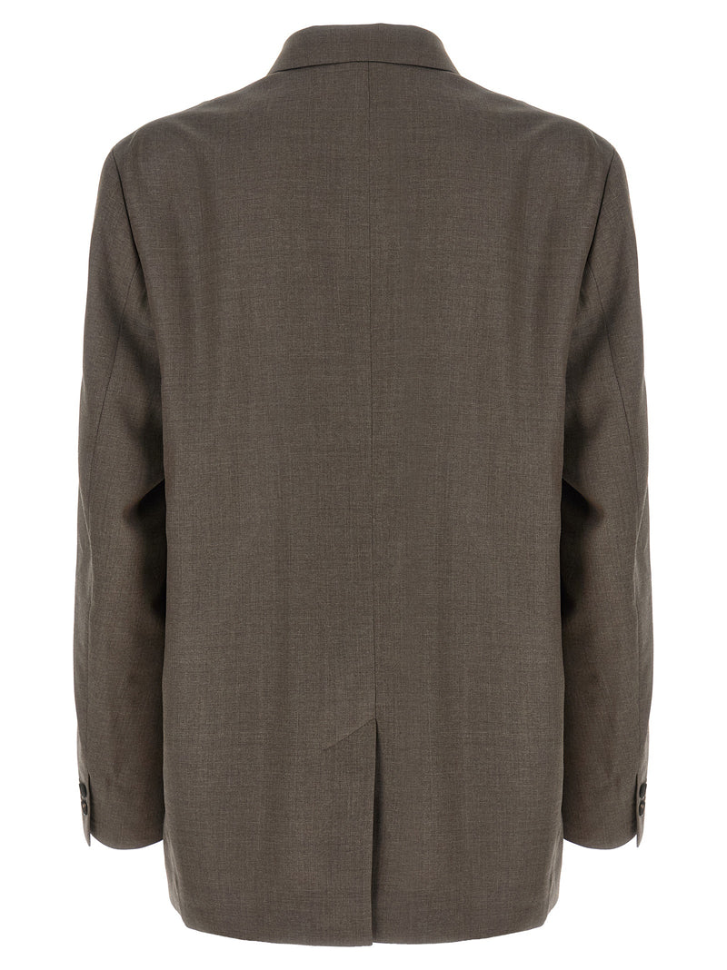 SSSTEIN Gray Wool Blazer - Double-Breasted Elegance