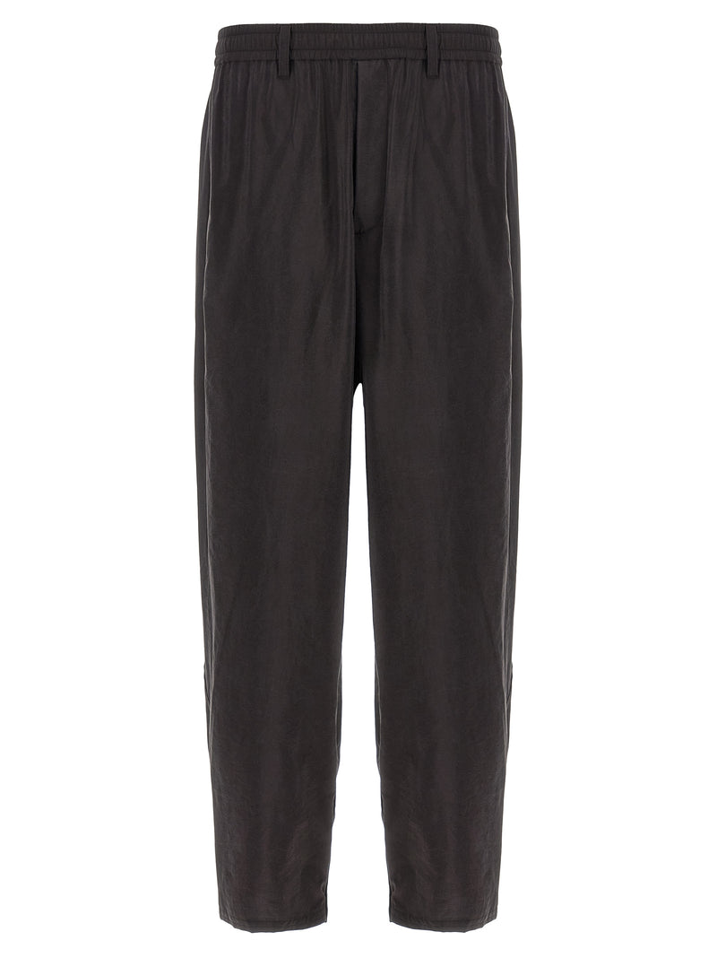 SSSTEIN Brown Silk Athletic Pants for Men