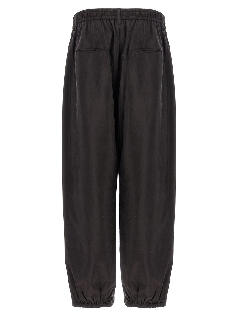 SSSTEIN Brown Silk Athletic Pants for Men