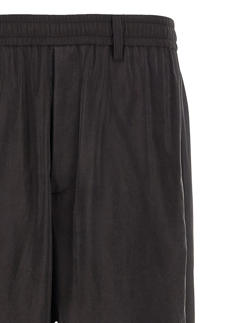 SSSTEIN Brown Silk Athletic Pants for Men