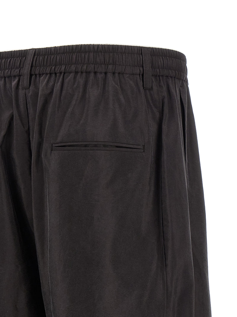 SSSTEIN Brown Silk Athletic Pants for Men