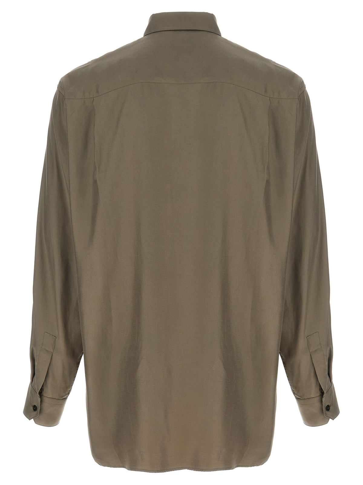 SSSTEIN Gray Copper Blouse - Elegant Shiny Cupro Twill Shirt