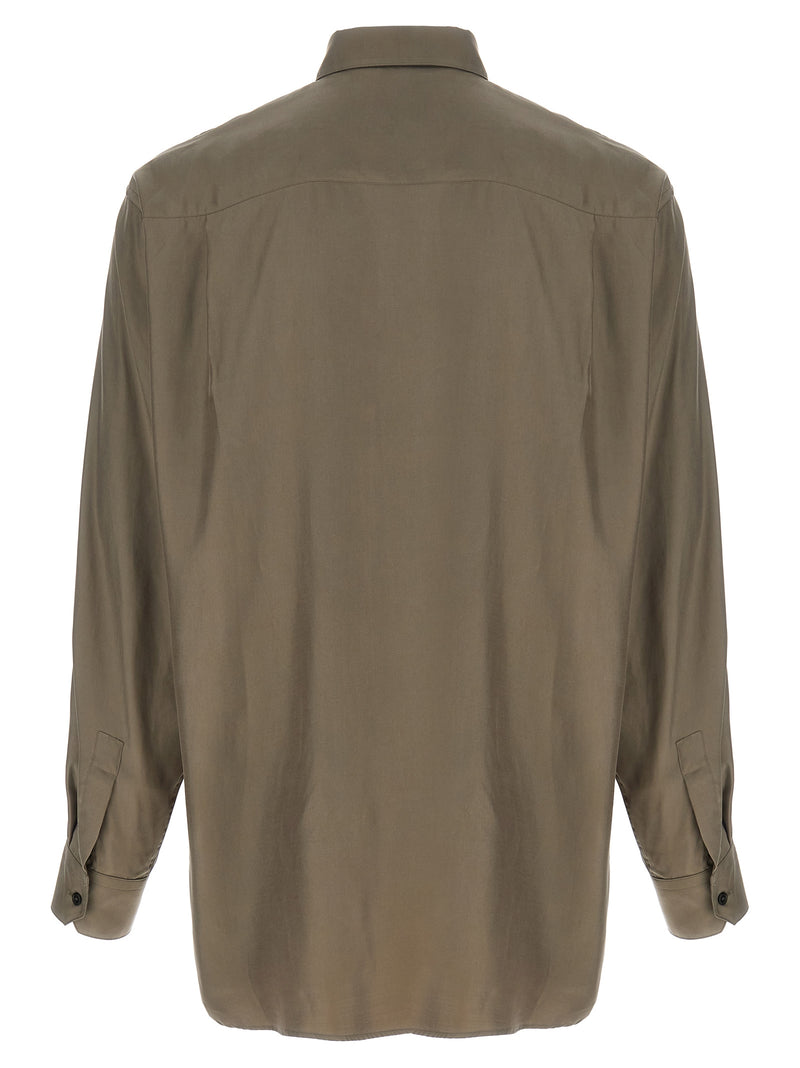SSSTEIN Gray Copper Blouse - Stylish Cupro Twill Shirt