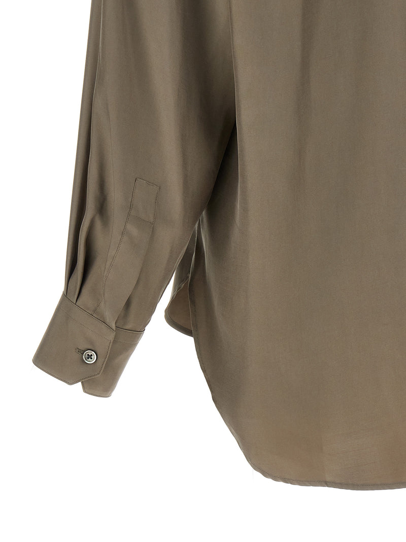 SSSTEIN Gray Copper Blouse - Stylish Cupro Twill Shirt