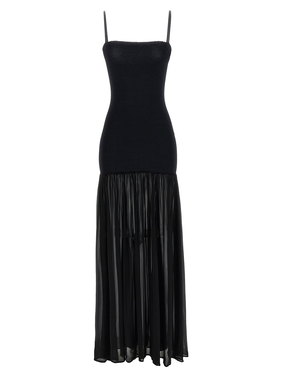 Hunza G Nancy Hybrid Black Long Dress - Elegant & Stylish