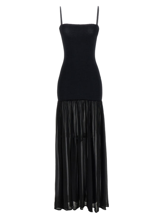 Hunza G Nancy Hybrid Black Long Dress - Elegant & Stylish