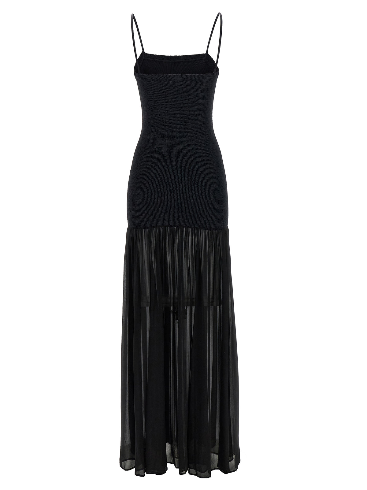 Hunza G Nancy Hybrid Black Long Dress - Elegant & Stylish