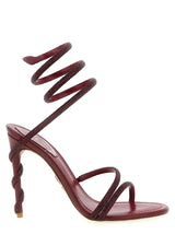 Sandales à talon aiguille en viscose bordeaux RENE CAOVILLA
