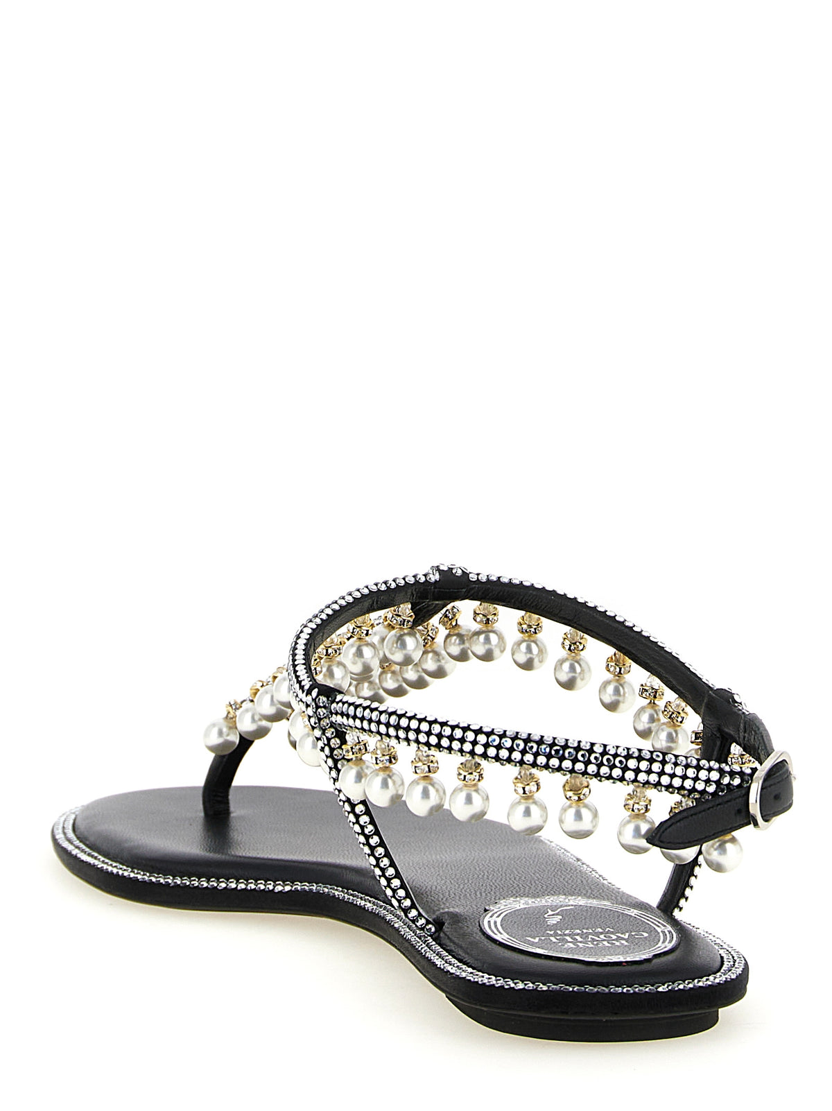 Sandales plates en viscose bicolore RENE CAOVILLA