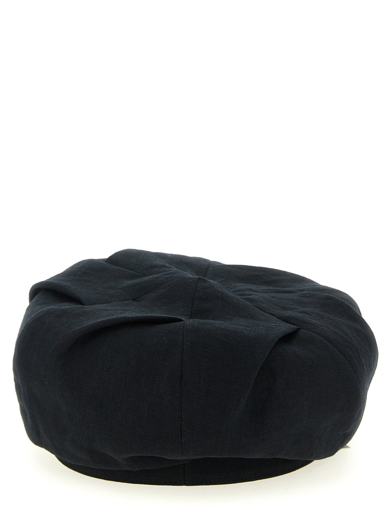 Casquette Fatcap Yohji Yamamoto en lin noir