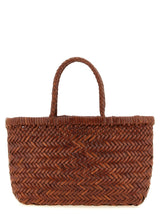 Dragon Diffusion Flat Gora Mini Handbag in Brown Calfskin