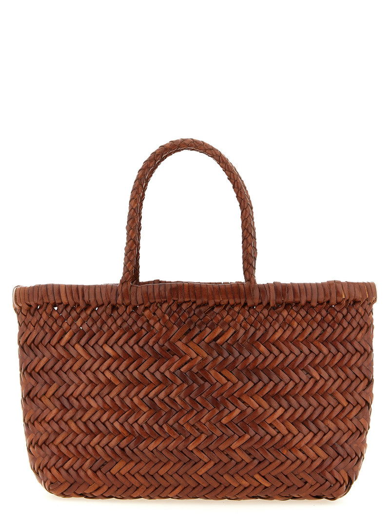 Dragon Diffusion Flat Gora Mini Handbag in Brown Calfskin