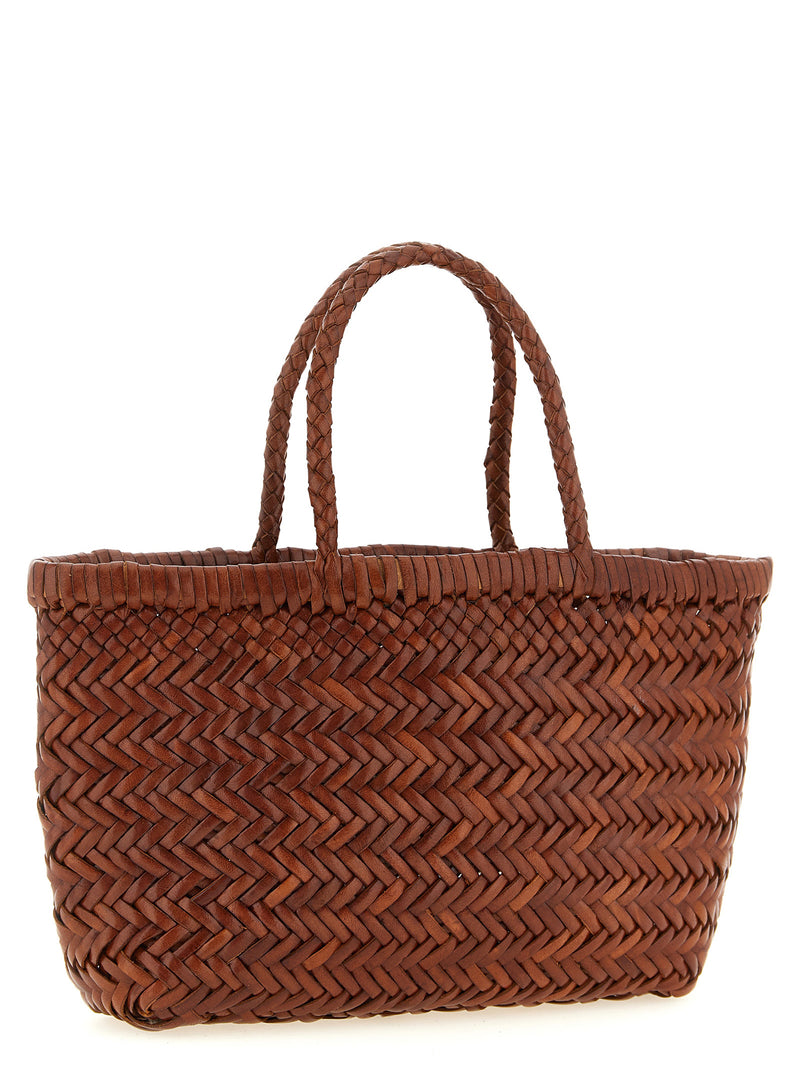 Dragon Diffusion Flat Gora Mini Handbag in Brown Calfskin