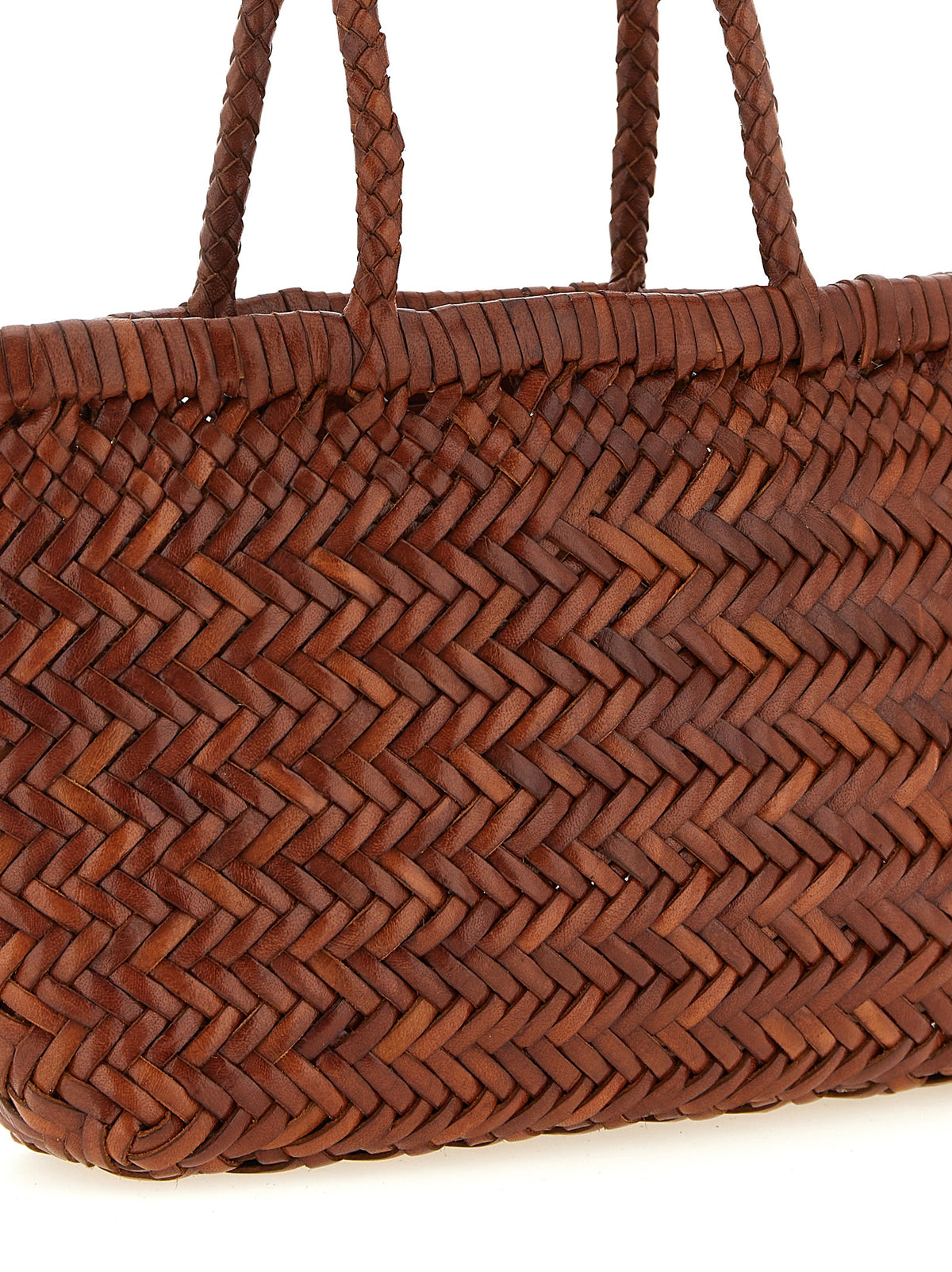 Dragon Diffusion Flat Gora Mini Handbag in Brown Calfskin