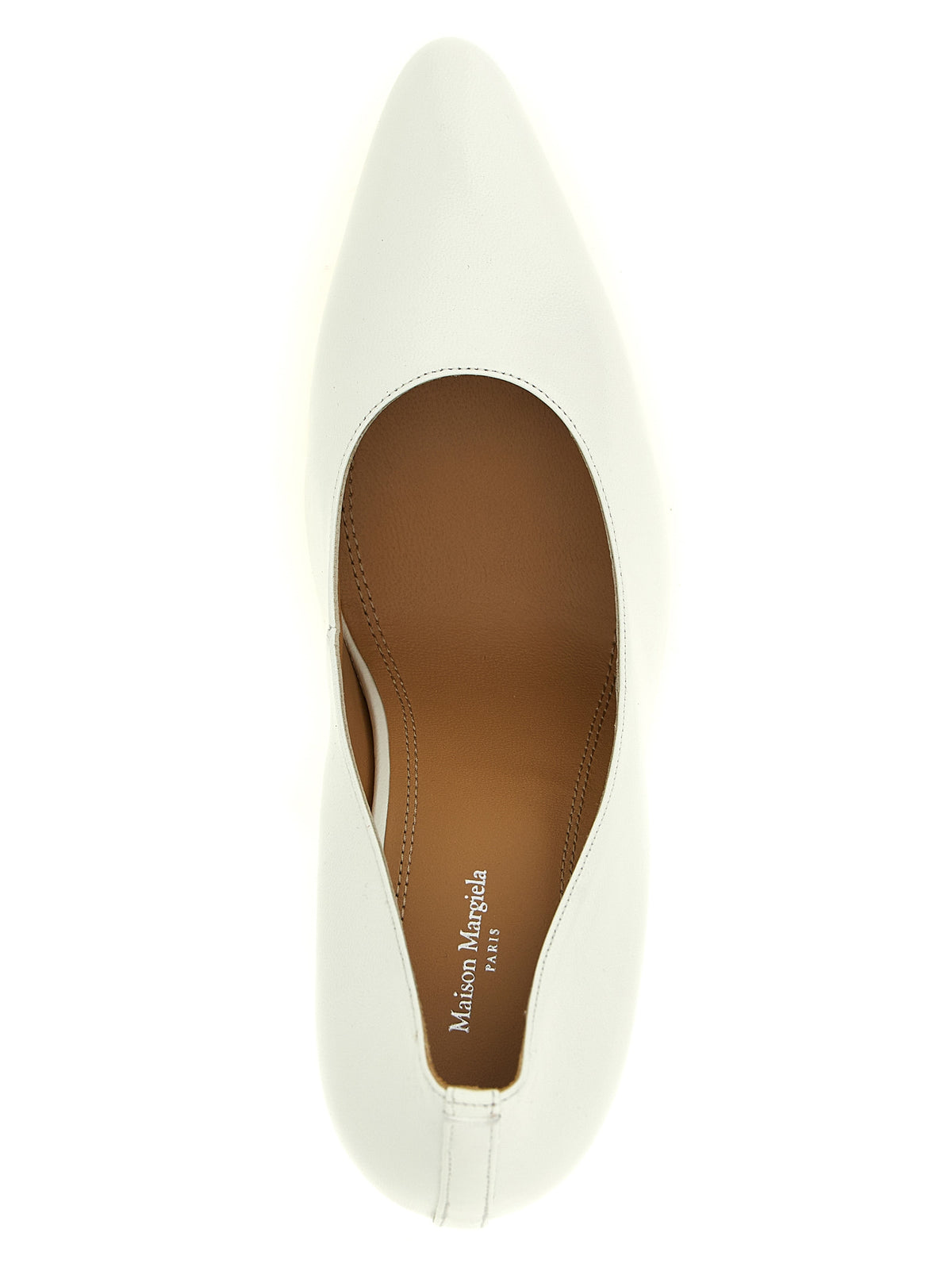 Escarpins à talons hauts en cuir d'agneau blanc Maison Margiela