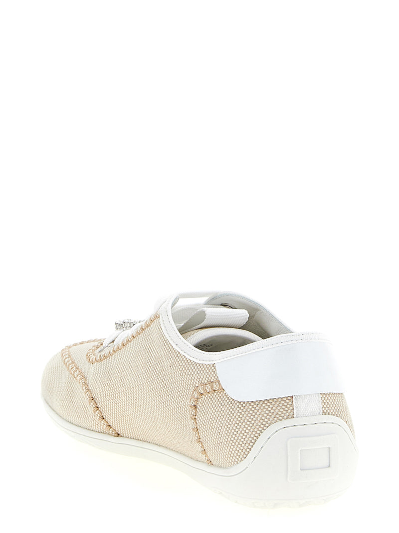Roger Vivier Viv Low Beige Polyamide Low Top Sneakers