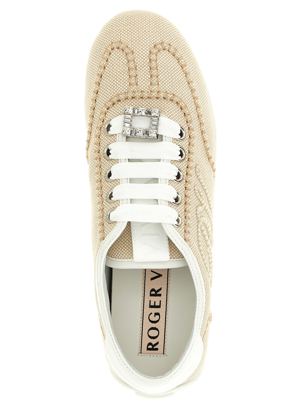 Roger Vivier Viv Low Beige Polyamide Low Top Sneakers