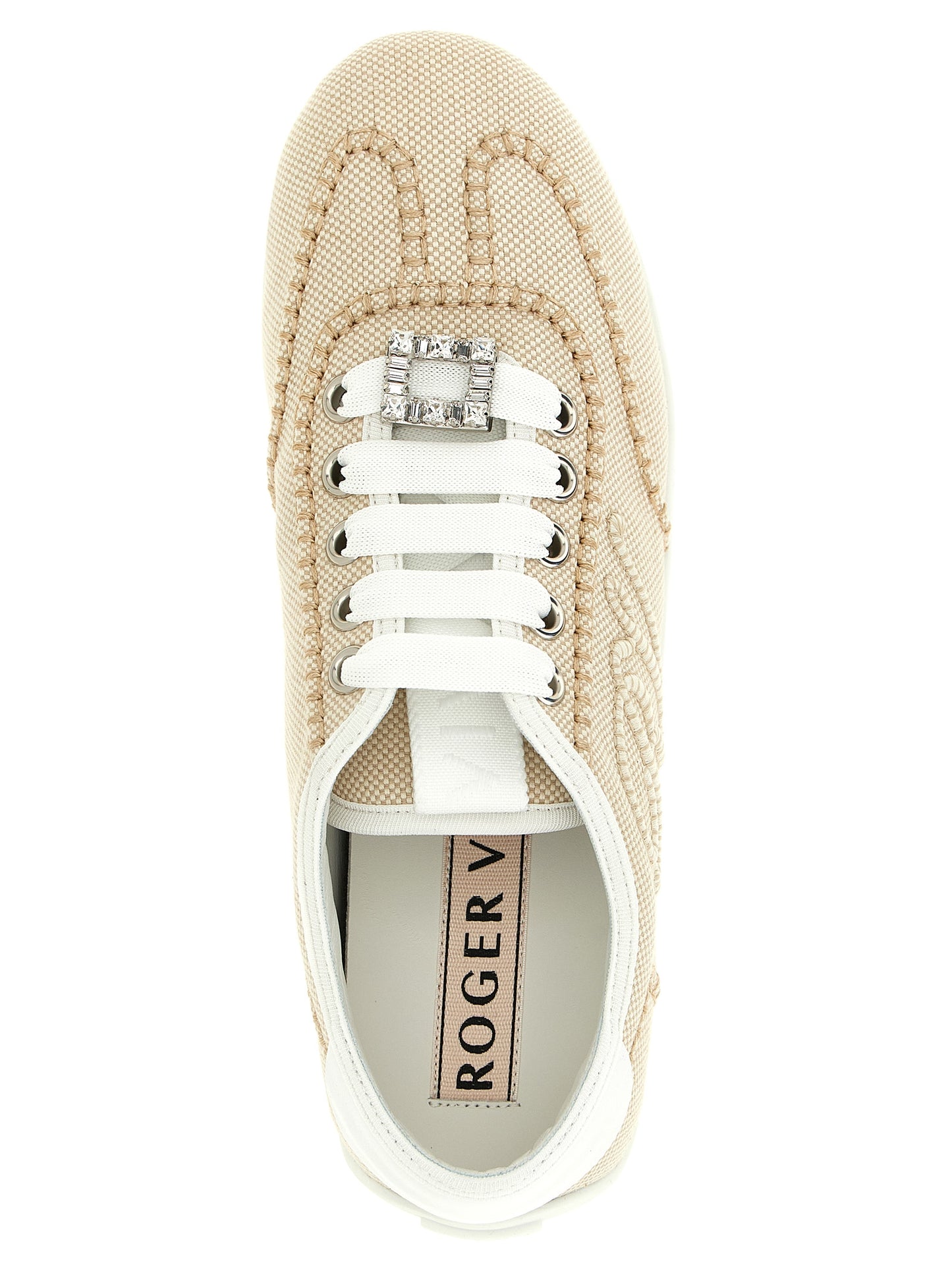 Roger Vivier Beige Polyamide Low Top Sneakers