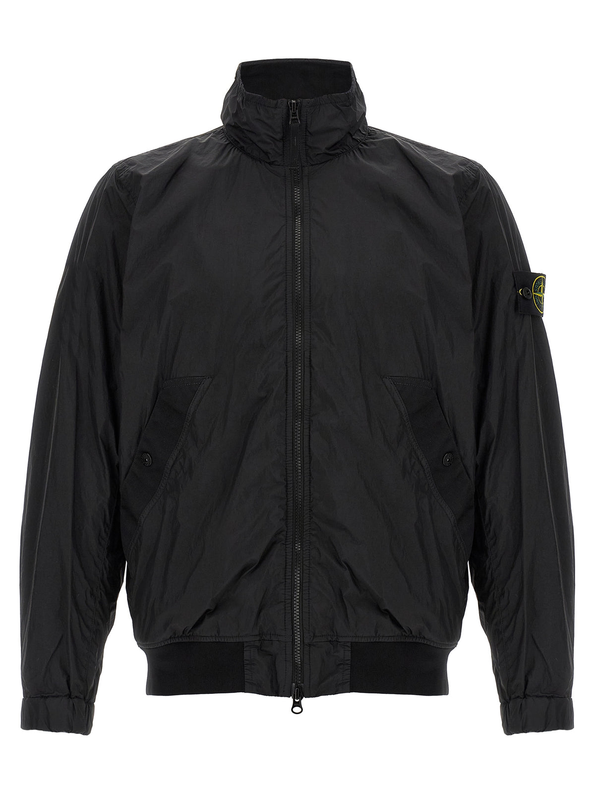 Veste longue Stone Island noire en polyamide