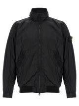 Veste longue Stone Island noire en polyamide