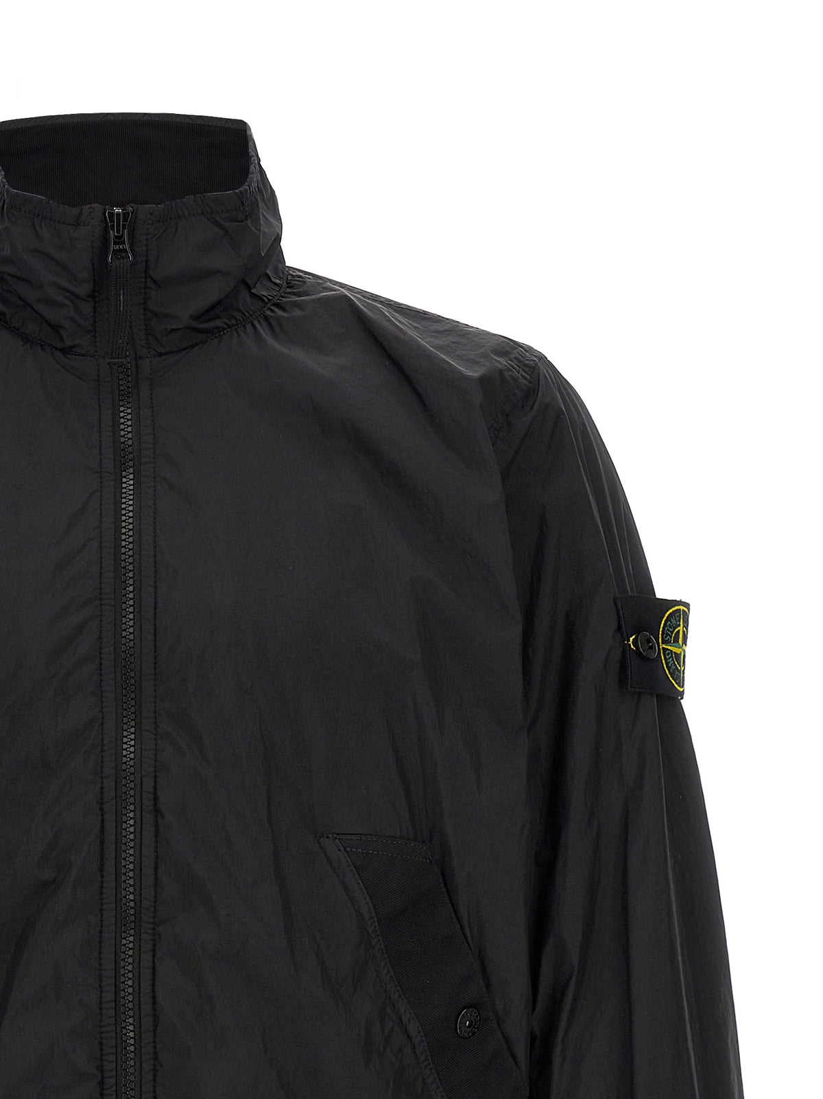 Veste longue Stone Island noire en polyamide