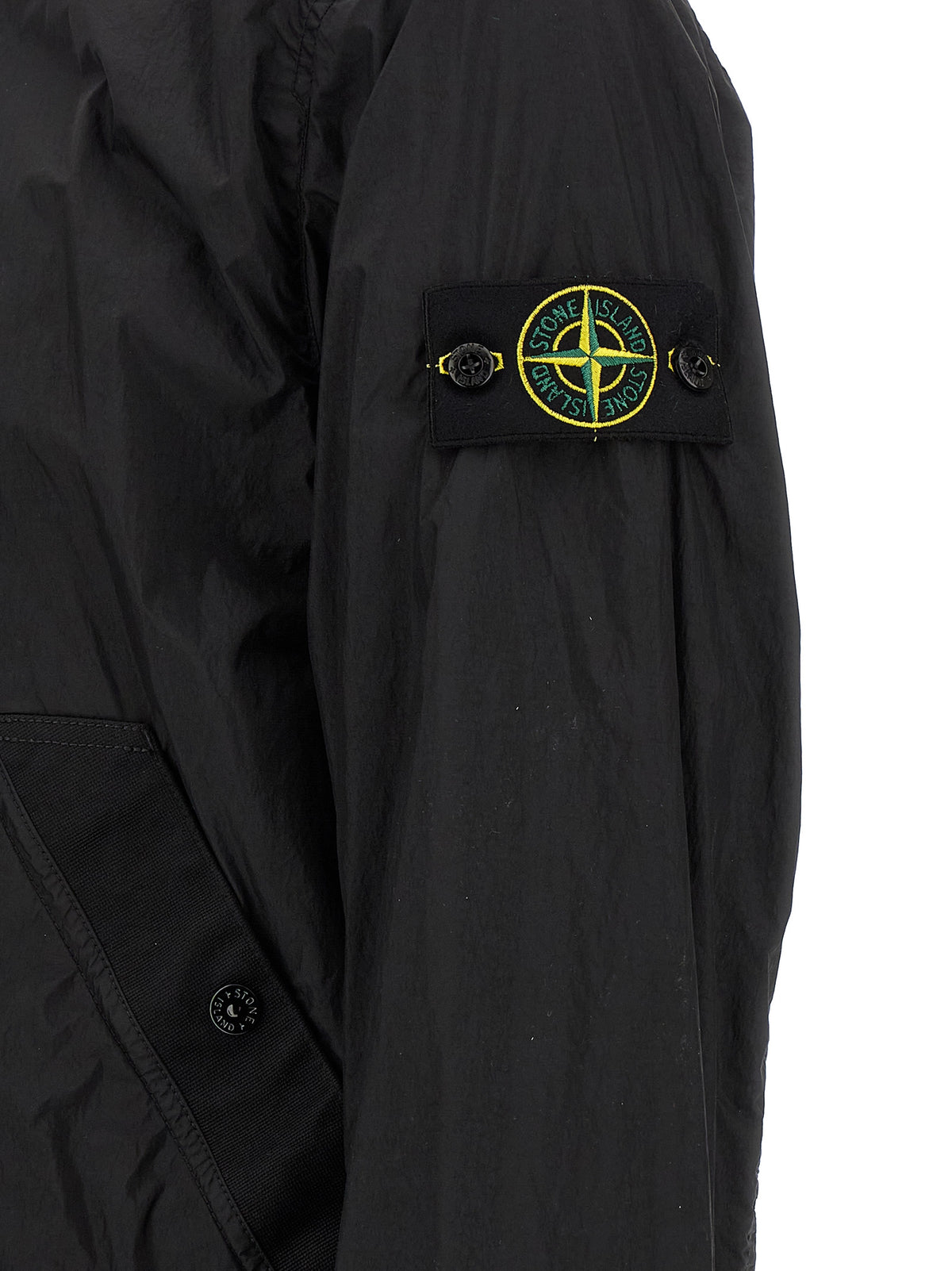 Veste longue Stone Island noire en polyamide