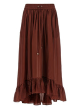 Zimmermann Aster Bordeaux Silk Mini Skirt