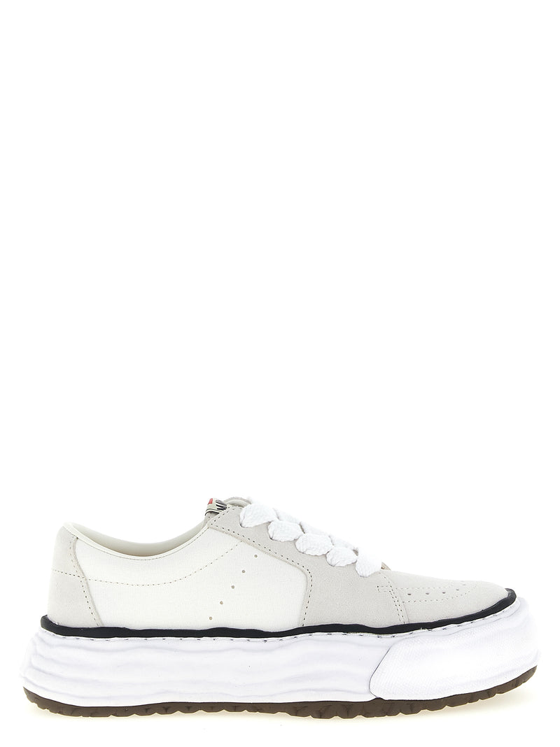 Baskets plateforme Maison Mihara Yasuhiro en cuir de vachette blanc
