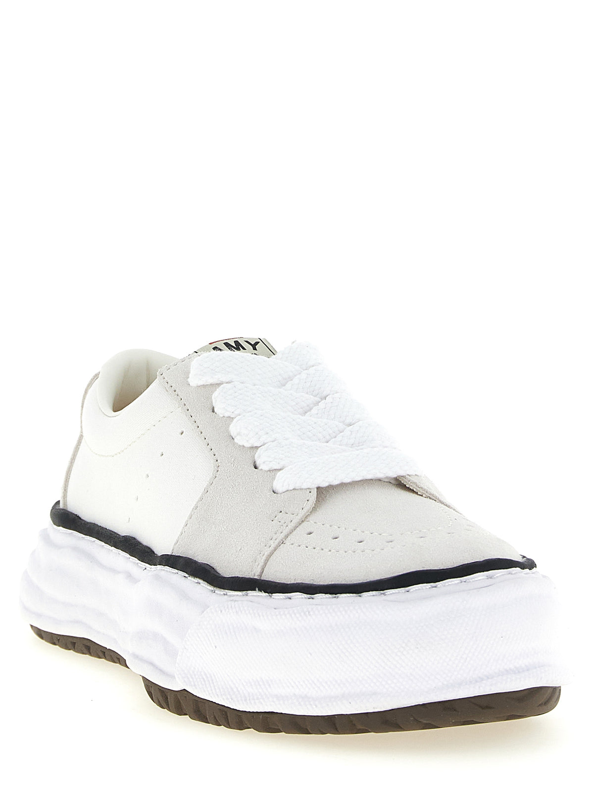 Baskets plateforme Maison Mihara Yasuhiro en cuir de vachette blanc