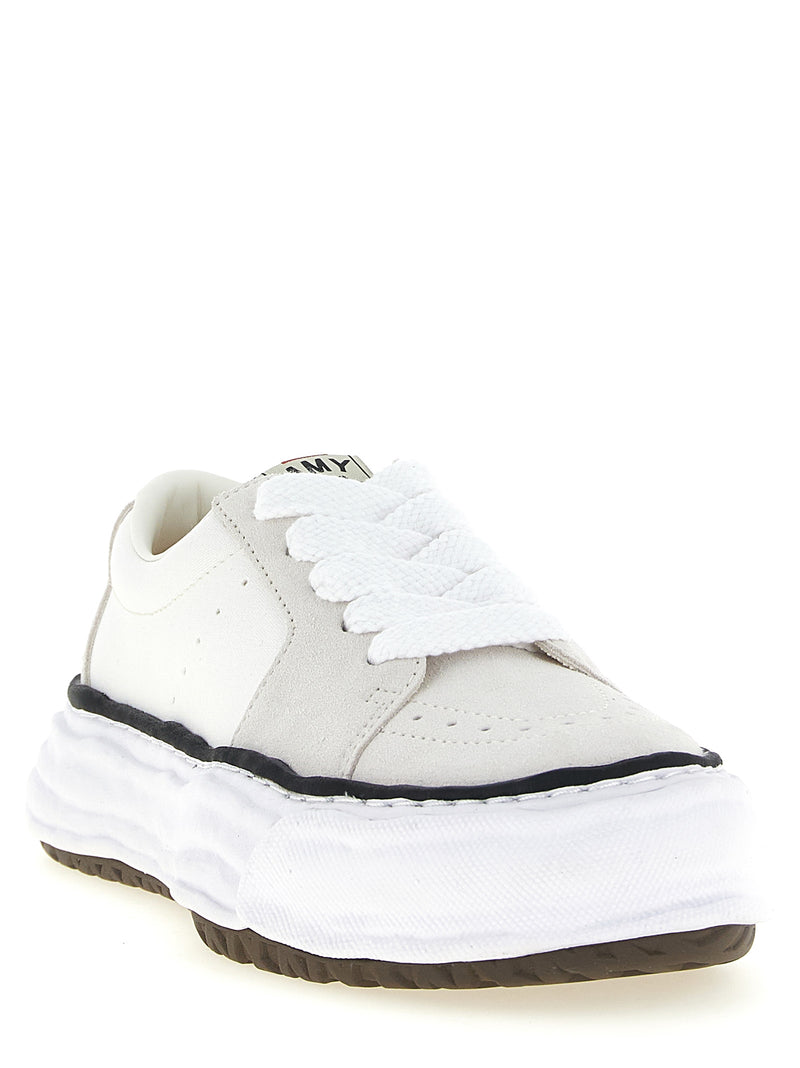 Baskets plateforme Maison Mihara Yasuhiro en cuir de vachette blanc