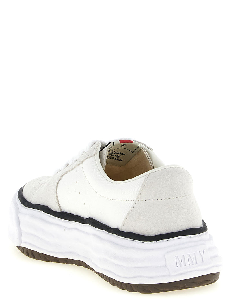 Baskets plateforme Maison Mihara Yasuhiro en cuir de vachette blanc