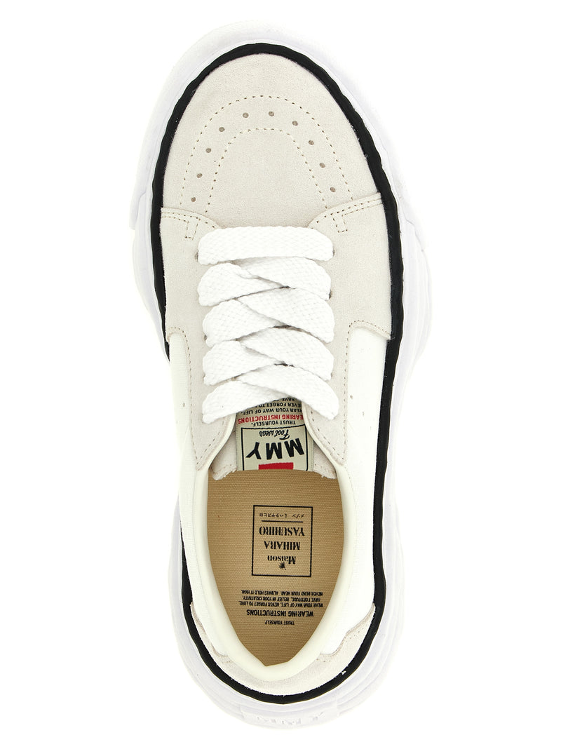 Baskets plateforme Maison Mihara Yasuhiro en cuir de vachette blanc