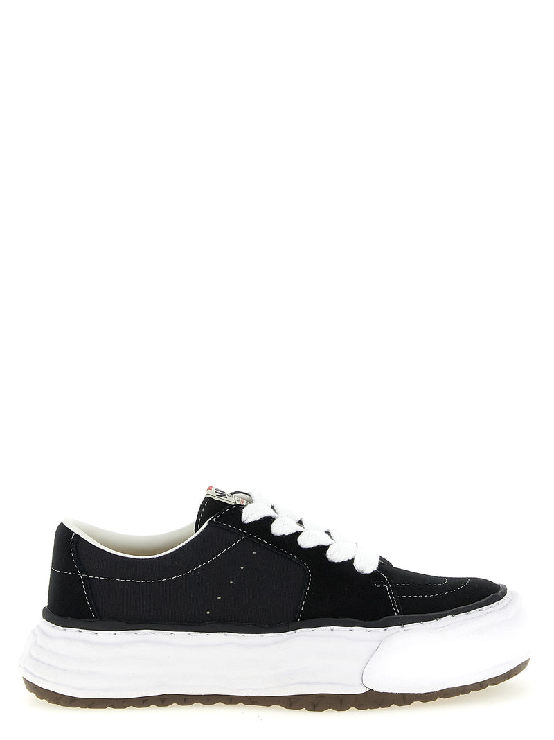 Baskets à plateforme en cuir de vachette noires Maison Mihara Yasuhiro