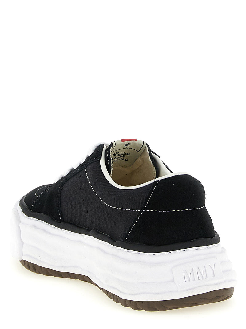 Baskets à plateforme en cuir de vachette noires Maison Mihara Yasuhiro