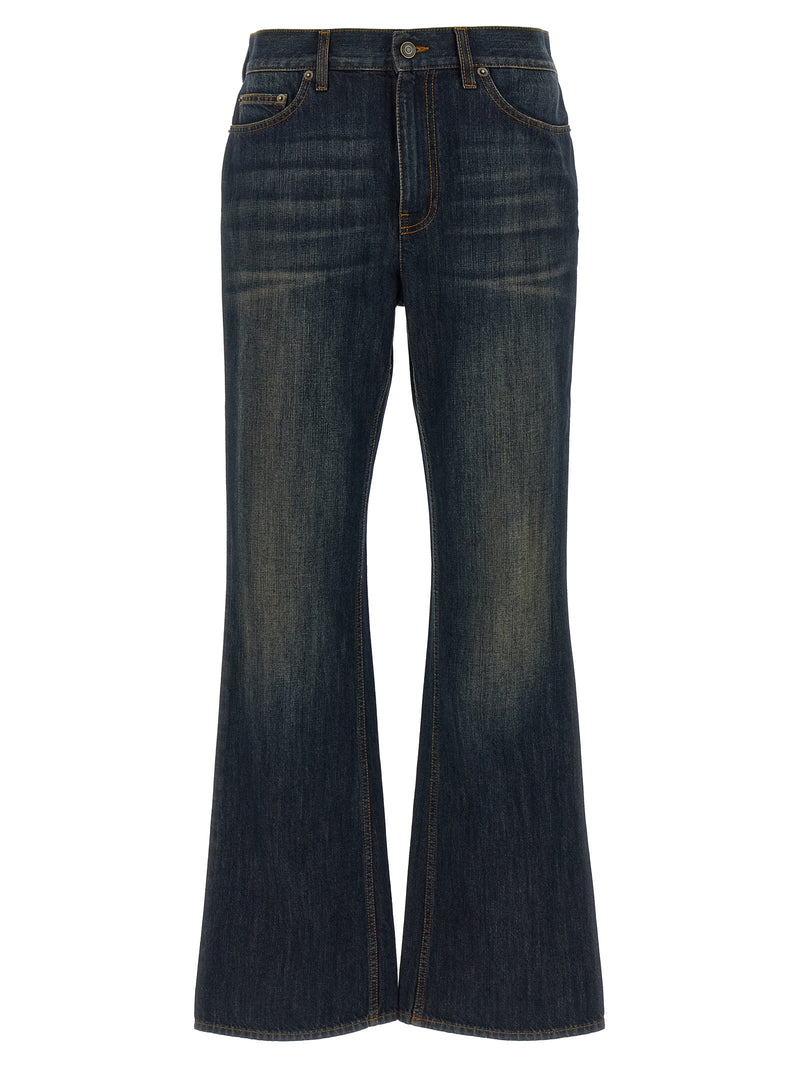 Burberry Doria Blue Cotton Flared Jeans for Women