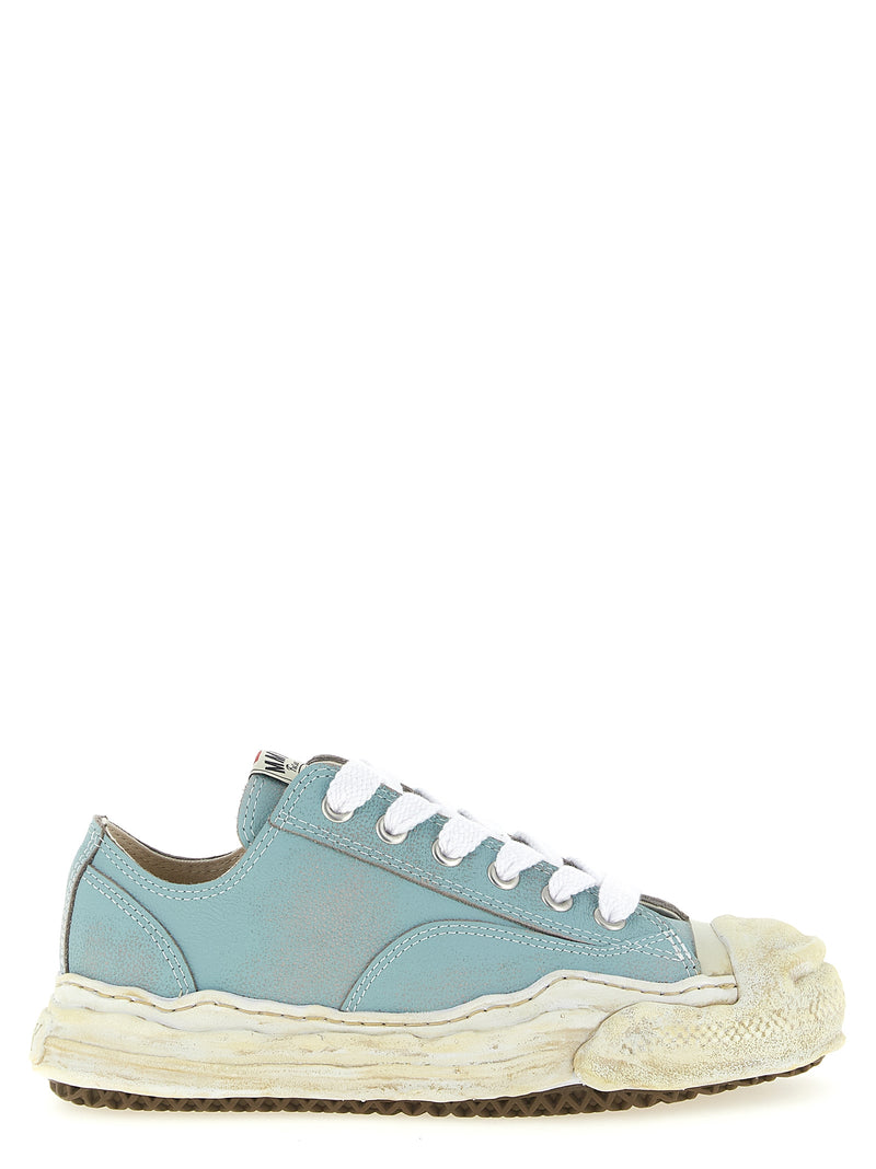 Baskets basses Maison Mihara Yasuhiro en cuir de vachette bleu