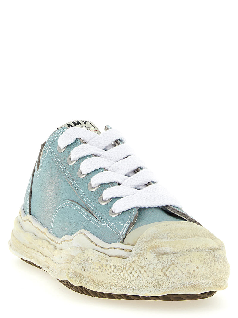 Baskets basses Maison Mihara Yasuhiro en cuir de vachette bleu