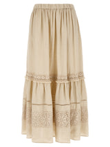 Max Mara WkiPallore Beige Linen Mini Skirt