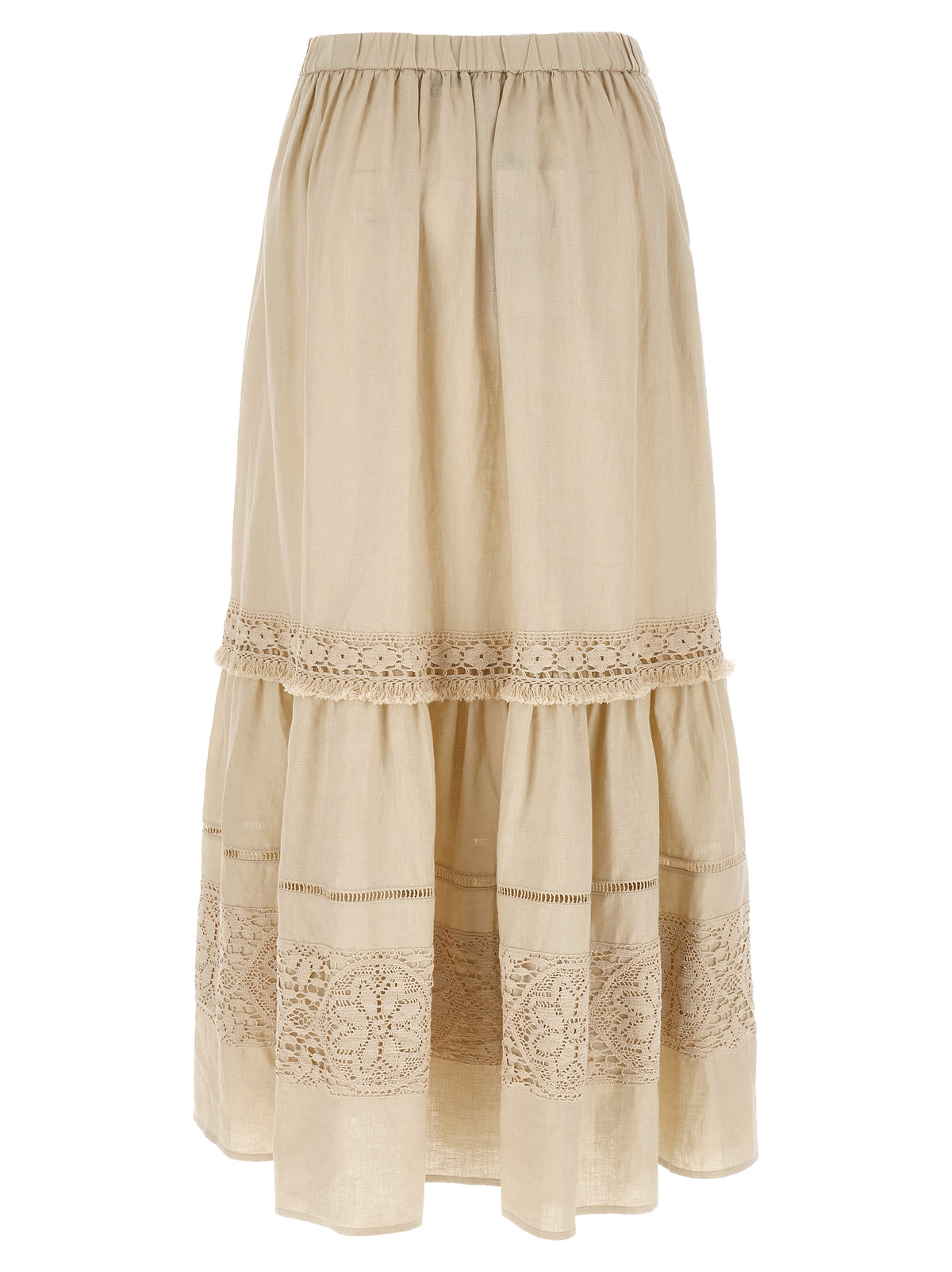 Max Mara WkiPallore Beige Linen Mini Skirt