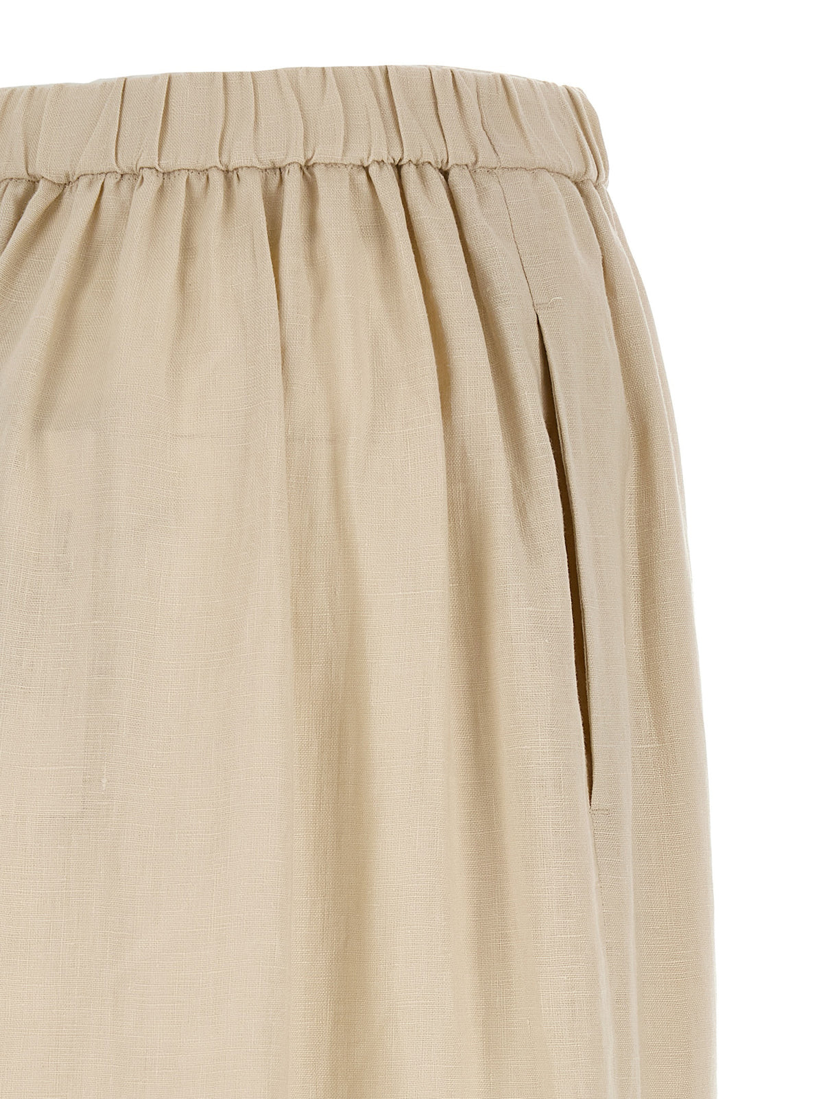 Max Mara WkiPallore Beige Linen Mini Skirt