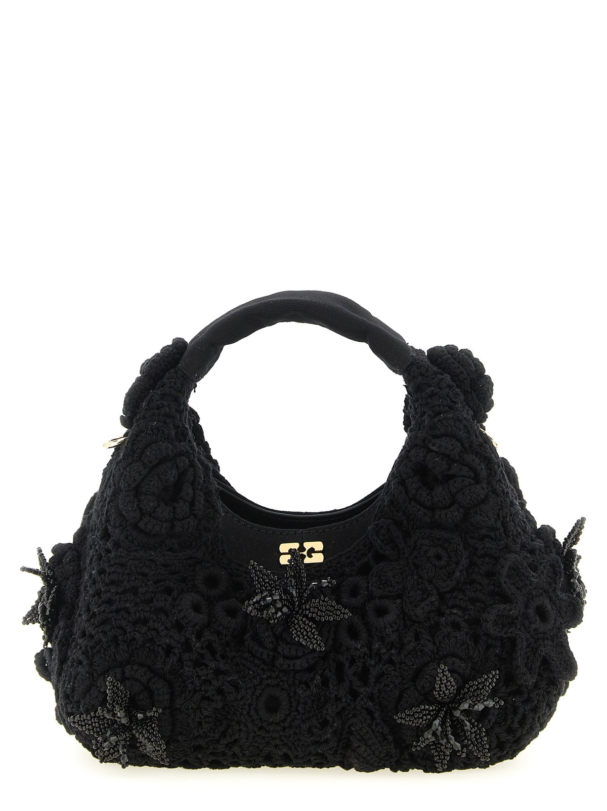 Sac à main Ganni en coton biologique noir