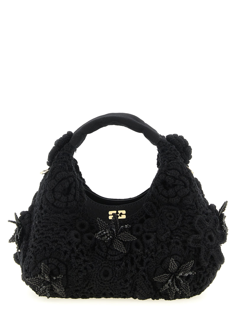Ganni Black Organic Cotton Handbag