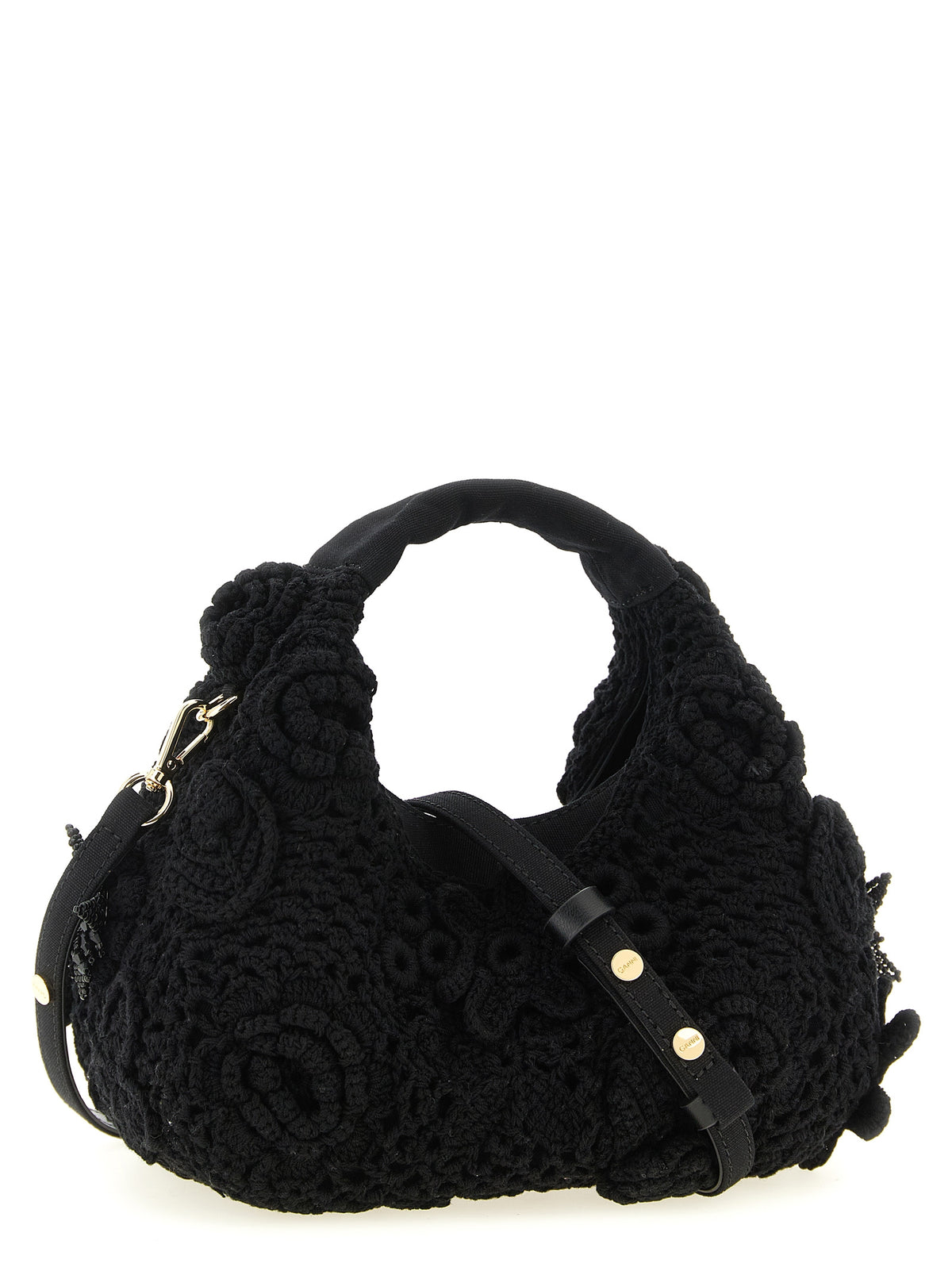Sac à main Ganni en coton biologique noir