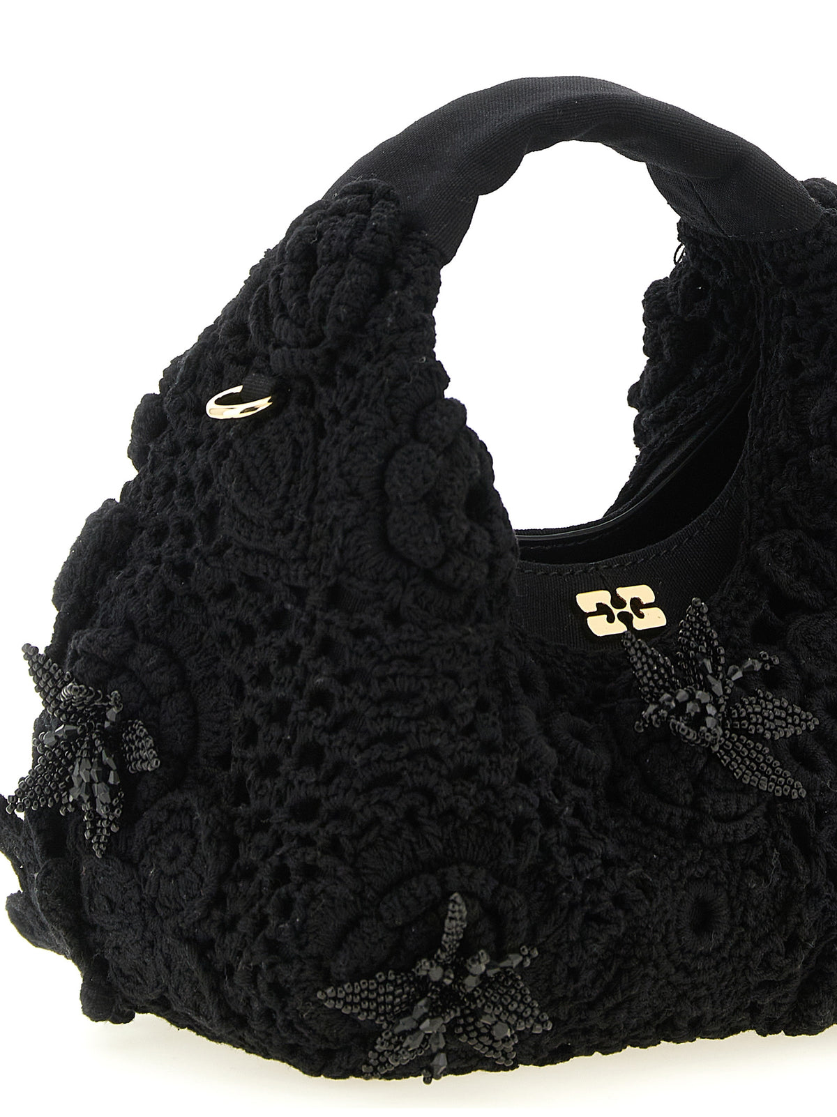 Sac à main Ganni en coton biologique noir