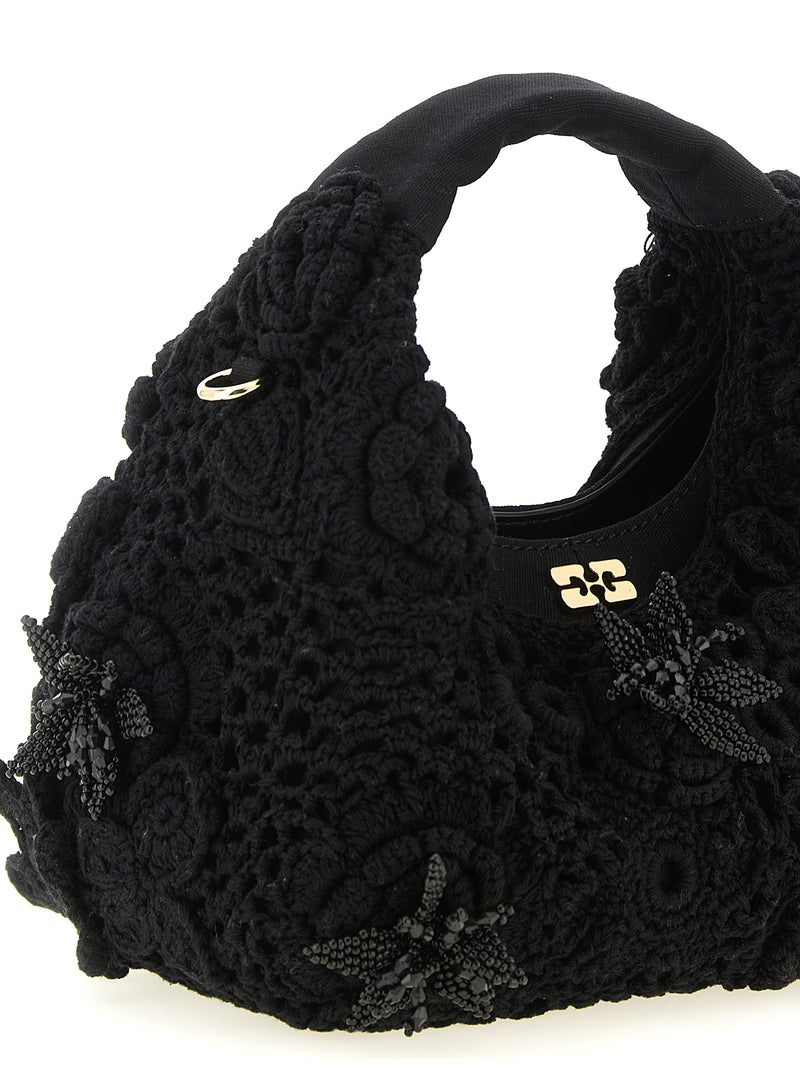 Ganni Black Organic Cotton Handbag