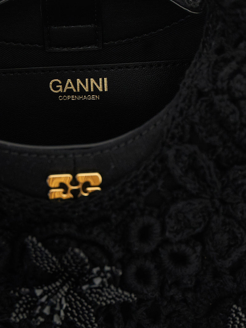 Ganni Black Organic Cotton Handbag