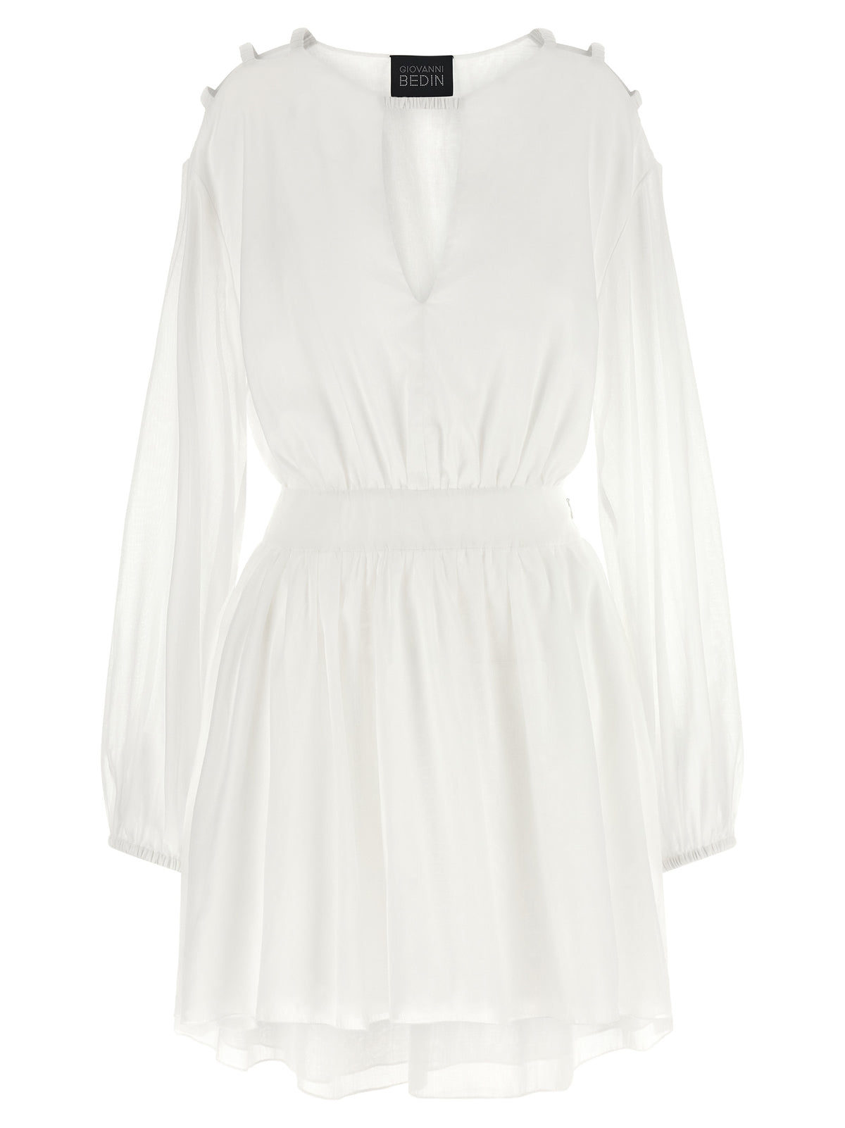 Giovanni Bedin White Cotton Short Dress